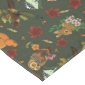 秋の森の動物が緑 テーブルクロス (アングル)