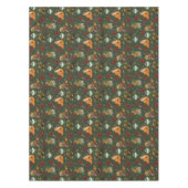 秋の森の動物が緑 テーブルクロス (正面)