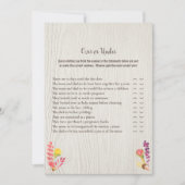 秋の森の動物の上または下のベビーゲーム 招待状 (正面)