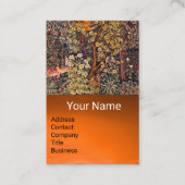 秋の森の動物の群れ、キジ、茶色のフローラ 名刺 (正面)