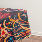 秋の森の動物の群れ、キジ、赤いフローラ テーブルクロス (インサイチュ)