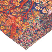 秋の森の動物の群れ、キジ、赤いフローラ ロングテーブルランナー (コーナー)