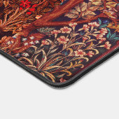 秋の森の動物の群れ、キツネ、赤茶色のフローラ デスクマット (コーナー)