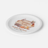 秋の森の動物の赤ちゃんシャワー ペーパープレート (アングル)