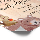 秋の森の動物の願いとアドバイスのサイン ポスター (角)