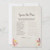 秋の森の動物は、価格シャワーゲームを推測 招待状 (正面)