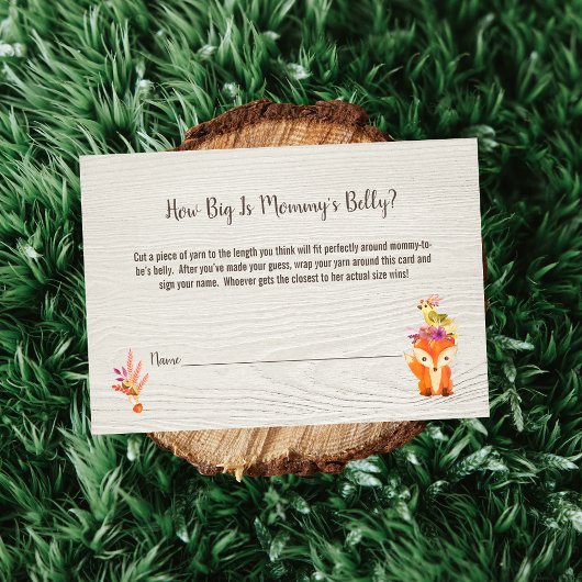 秋の森の動物ママの腹のサイズ赤ちゃんシャワー エンクロージャーカード