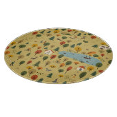 秋の森の動物ヴィンテージ壁紙 カッティングボード (角)