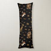 秋の森の動物 秋の葉 秋の装飾 ボディピロー (裏面 (縦))