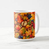 秋の森の収穫感謝祭 コーヒーマグカップ (正面右)