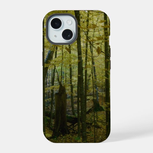 秋の森の変化 iPhone 15ケース (裏面)