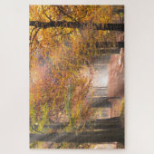 秋の森の夕日 ジグソーパズル (縦)