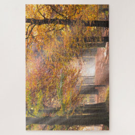 秋の森の夕日 ジグソーパズル