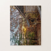 秋の森の夕日 ジグソーパズル (縦)