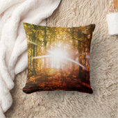 秋の森の太陽 クッション (ブランケット)