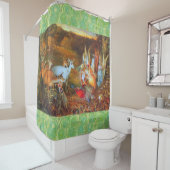 秋の森の妖精やデア、子豚 シャワーカーテン (インサイチュ)