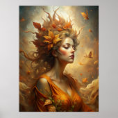 秋の森の妖精 – 神秘的な秋ウォールアート ポスター (正面)