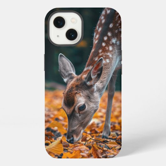 秋の森の子鹿  iPhoneケース (裏面)