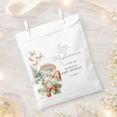 秋の森の小さなキノコの赤ちゃんシャワー フェイバーバッグ (クリップ留めされた状態)