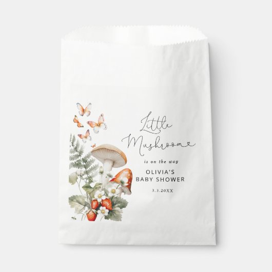 秋の森の小さなキノコの赤ちゃんシャワー フェイバーバッグ (正面)