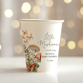 秋の森の小さなキノコの赤ちゃんシャワー 紙コップ