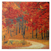 秋の森の小道 タイル (正面)