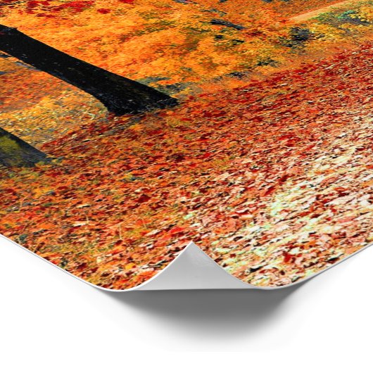 秋の森の小道 ポスター (角)