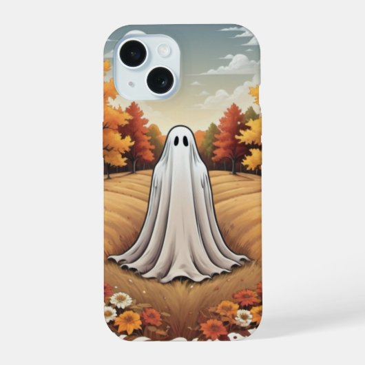 秋の森の幽霊 iPhone 15ケース (裏面)