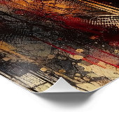 秋の森の抽象芸術- AI – アートワーク ポスター (コーナー)