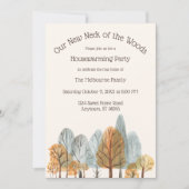 秋の森の新しい首の森引っ越し祝いパーティー 招待状 (正面)