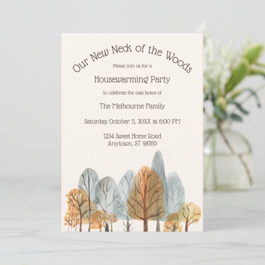 秋の森の新しい首の森引っ越し祝いパーティー 招待状 (スタンド正面)