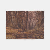 秋の森の木の幹 フリースブランケット (正面(横))