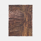 秋の森の木の幹 フリースブランケット (正面)