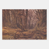 秋の森の木の幹 ラッピングペーパーシート (正面)