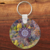 秋の森の木の空中観カラフル光 キーホルダー (正面)