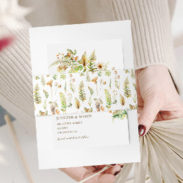 秋の森の木の離れ秋の結婚式 招待状ベリーバンド