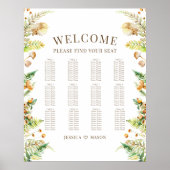 秋の森の枝ボホ結婚の座席表 ポスター (正面)