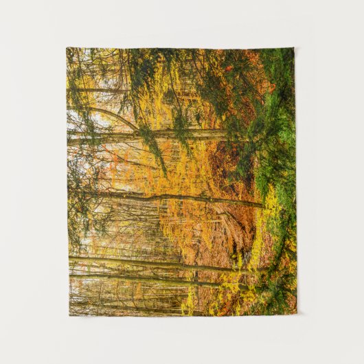 秋の森の森の木の自然小 タペストリー (正面)