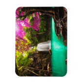 秋の森の滝 マグネット (縦)