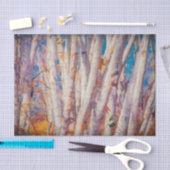 秋の森の白い樺の木の木 薄葉紙 (クラフト)