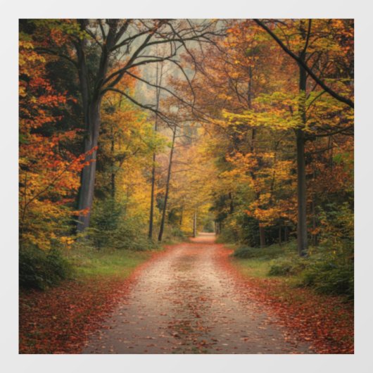 秋の森の窓が閉まる ウィンドウサイン (シート)