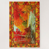 秋の森の紅葉カラフル1000年10月 ジグソーパズル (縦)