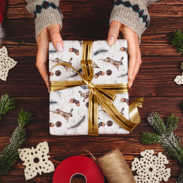 秋の森の美しい動物 ラッピングペーパーシート