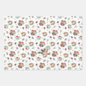 秋の森の自然キノコ | 3パック ラッピングペーパーシート (正面2)