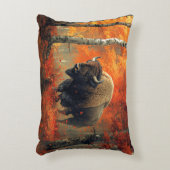 秋の森の芸術作品のバイソン アクセントクッション (正面(垂直))