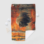 秋の森の芸術作品のバイソン ゴルフタオル (インサイチュ)