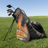 秋の森の芸術作品のバイソン ゴルフタオル (グリーン)