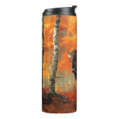 秋の森の芸術作品のバイソン タンブラー (回転左)