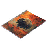 秋の森の芸術作品のバイソン ノートブック (左側)