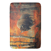 秋の森の芸術作品のバイソン バスマット (正面縦)